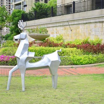 湖南戶外動物雕塑 玻璃鋼切面鹿雕塑小品