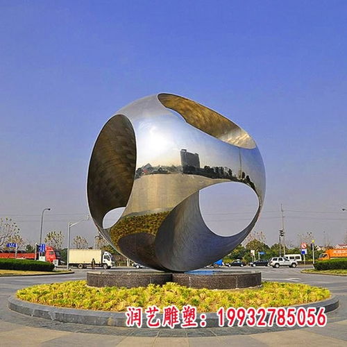 不銹鋼鏡面圓球廣場(chǎng)景觀(guān)雕塑 房地產(chǎn)不銹鋼圓球雕塑